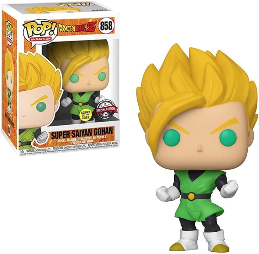 Figurine Gohan Funko Pop Dragon Ball Z Super Saiyan phosphorescent, vinyle édition 858